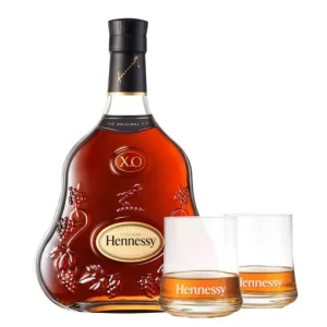 HENNESSY X O WITH BRANDED ROCKS GLASSES (SET OF 2)