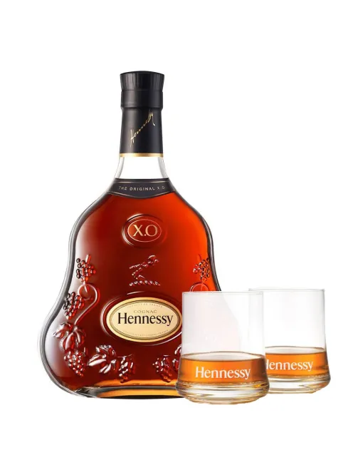 HENNESSY X O WITH BRANDED ROCKS GLASSES (SET OF 2)
